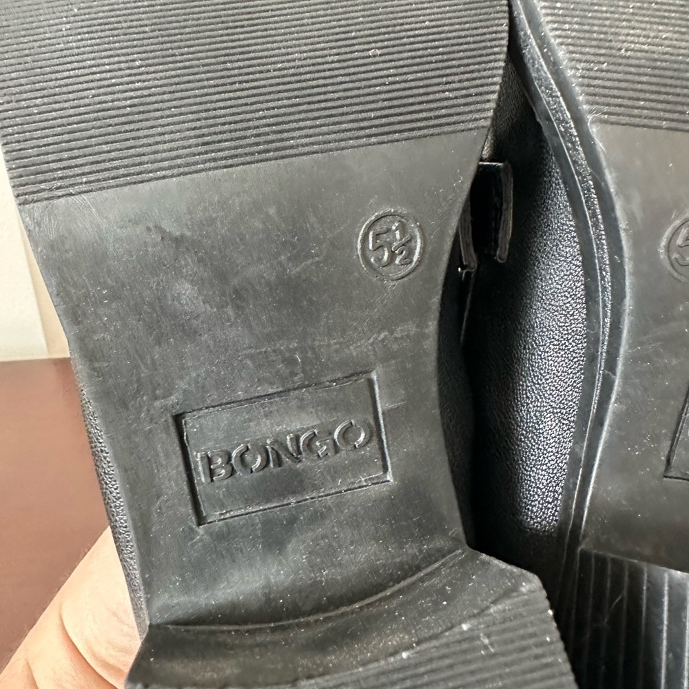 Bongo Buckle Loafers Vintage Black Faux Leather Chunky Heel Women’s Size 5.5 - Picture 7 of 9